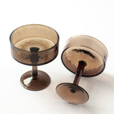 Hammered Handblown Coupe Glasses, Smoke — Set of 4