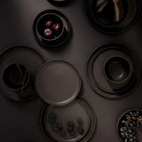 Osun Stoneware Side Plate Set — Matte Black (S/4)