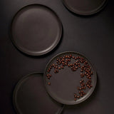 Osun Stoneware Dinner Plate Set — Matte Black (S/4)