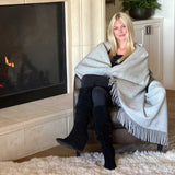 SOUL Blanket | KJ — Silver | 100% Alpaca Eco
