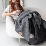 SURI Blanket — Black + Dark Gray | Alpaca + Pima Cotton