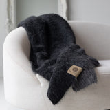 SURI Blanket — Black + Dark Gray | Alpaca + Pima Cotton