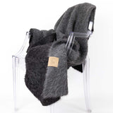 SURI Blanket — Black + Dark Gray | Alpaca + Pima Cotton