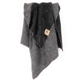 SURI Blanket — Black + Dark Gray | Alpaca + Pima Cotton