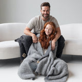 SURI Blanket — Dark Gray + Light Gray | Alpaca + Pima Cotton