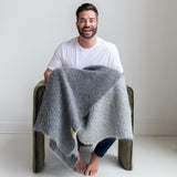 SURI Blanket — Dark Gray + Light Gray | Alpaca + Pima Cotton