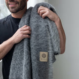 SURI Blanket — Dark Gray + Light Gray | Alpaca + Pima Cotton