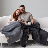 SURI Blanket — Dark Gray + Light Gray | Alpaca + Pima Cotton