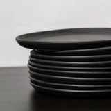 Osun Stoneware Side Plate Set — Matte Black (S/4)