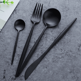 Spain Cutlery Set — Black, Rose Gold, Gold & Silver Stainless Steel Flatware (16 or 20 Piece)