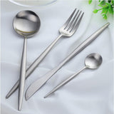 Spain Cutlery Set — Black, Rose Gold, Gold & Silver Stainless Steel Flatware (16 or 20 Piece)