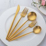 Spain Cutlery Set — Black, Rose Gold, Gold & Silver Stainless Steel Flatware (16 or 20 Piece)