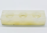 White Onyx Candle Holder — Triple Light, Carved in Stone