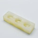 White Onyx Candle Holder — Triple Light, Carved in Stone