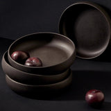 Osun Stoneware Pasta Bowl Set — Matte Black (S/4)