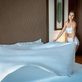 Eucalyptus Silk Sheets — Sculpted Minimalism for Rest