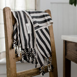 Monochrome Turkish Hand Towel — Linen & Cotton in Soft Contrast